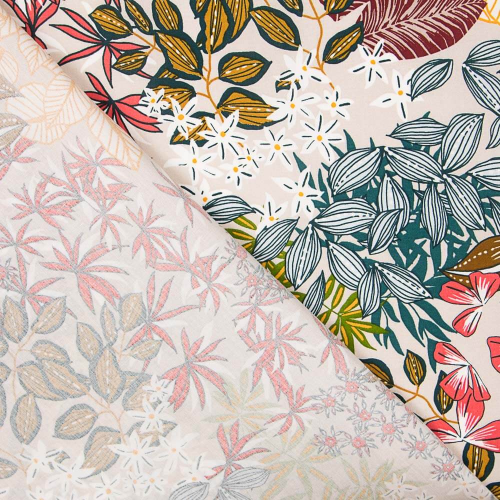 Popeline Viscose Tropical Beige - Ribes y Casals