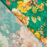 Satin Jacquard Floral Vert - Ribes y Casals