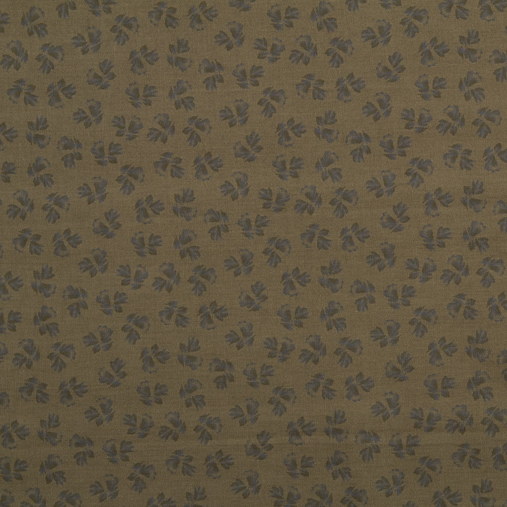 Panne Coton Fleurs Kaki - Ribes y Casals