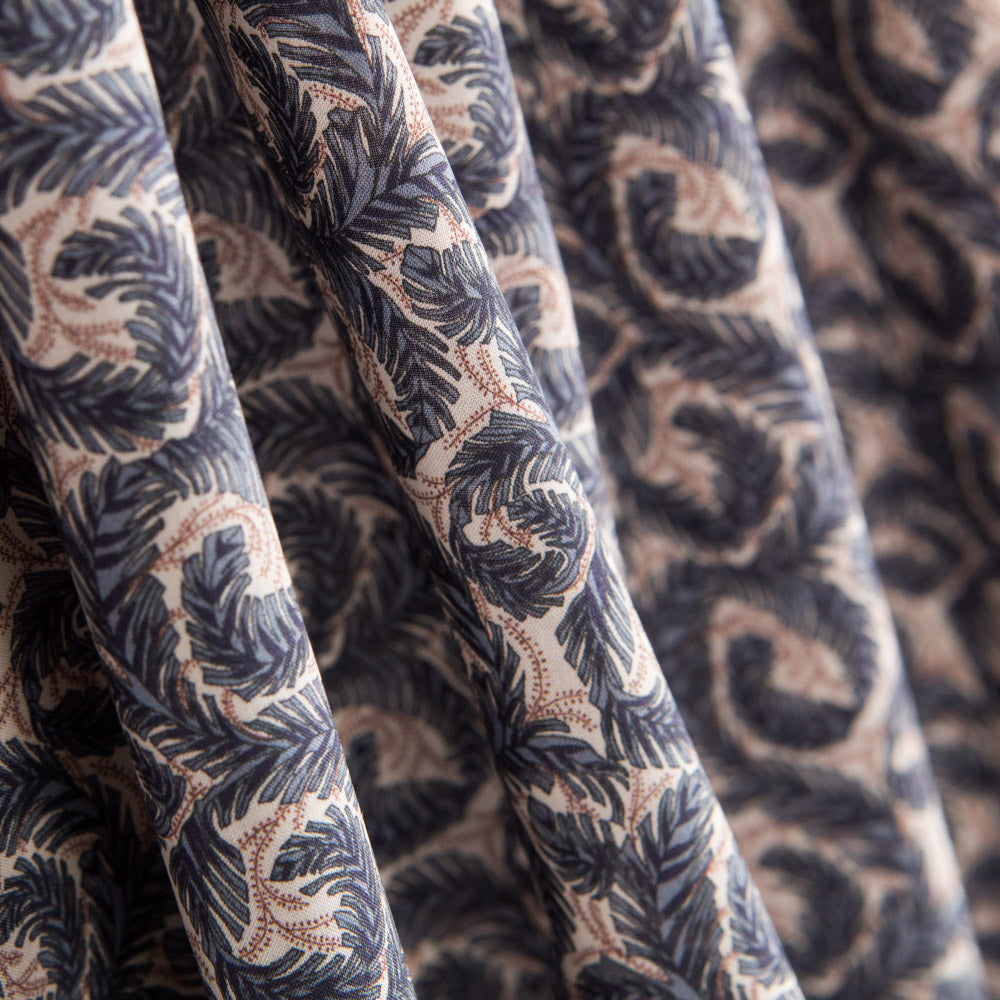 Tissu Liberty Feuilles Palme Pétrole - Ribes y Casals