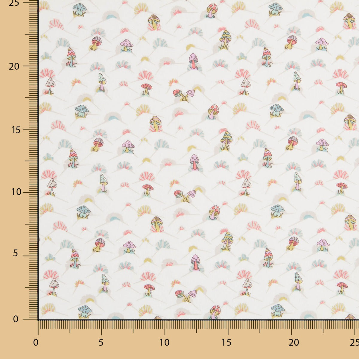 Tissu Liberty Champignons Blanc - Ribes y Casals