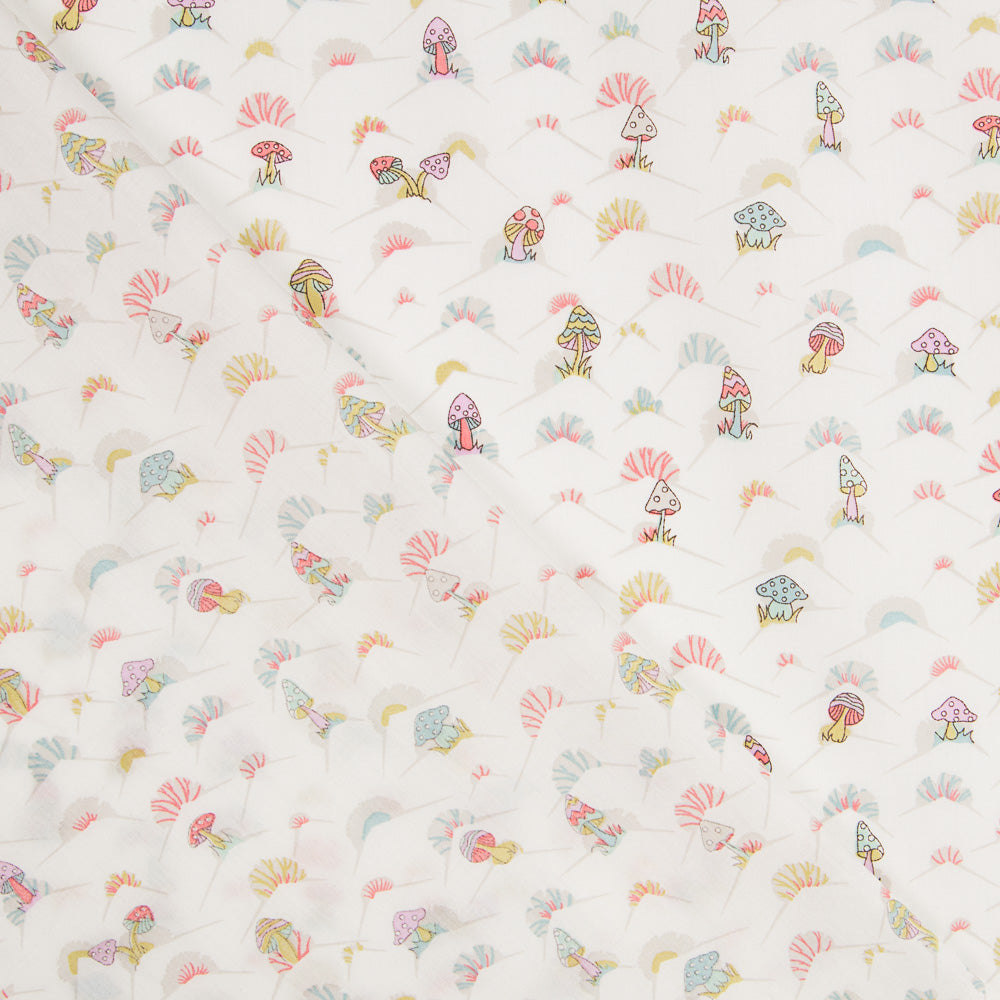Tissu Liberty Champignons Blanc - Ribes y Casals