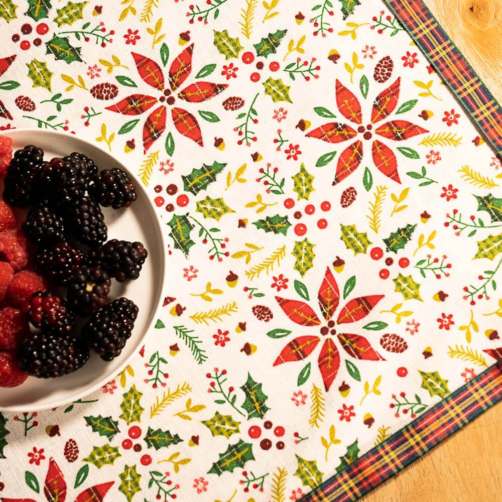 Tissu Nappe de Noël Blanc - Ribes y Casals