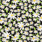 Viscose Marguerites Fond Noir - Ribes y Casals