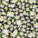 Viscose Marguerites Fond Noir - Ribes y Casals