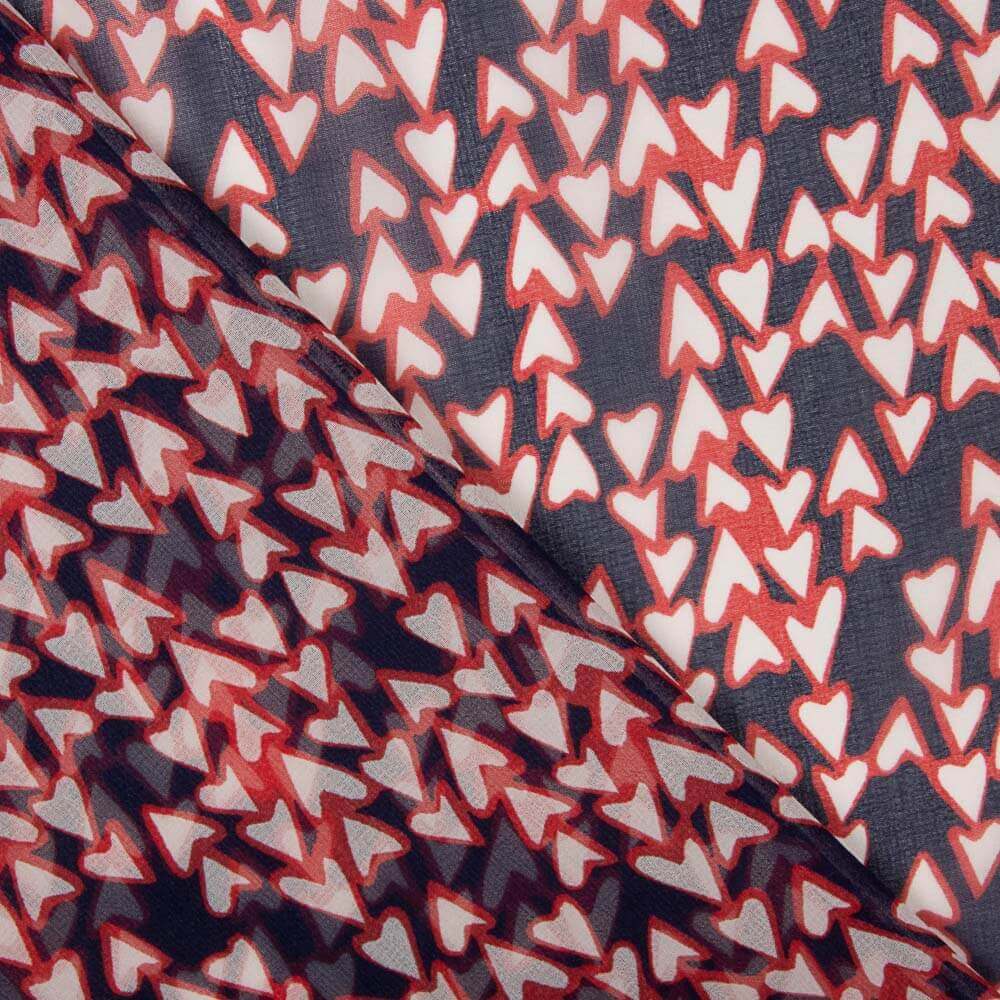 Mousseline Polyester Coeurs - Ribes y Casals