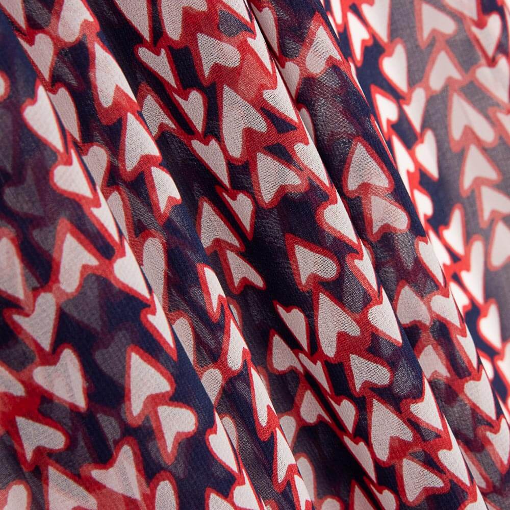 Mousseline Polyester Coeurs - Ribes y Casals