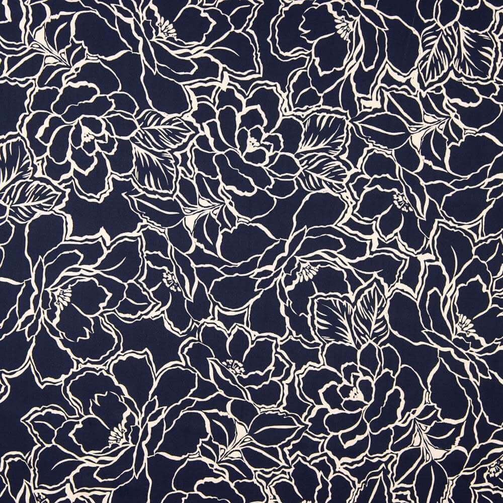 Viscose Fleur Bicolore Marine - Ribes y Casals