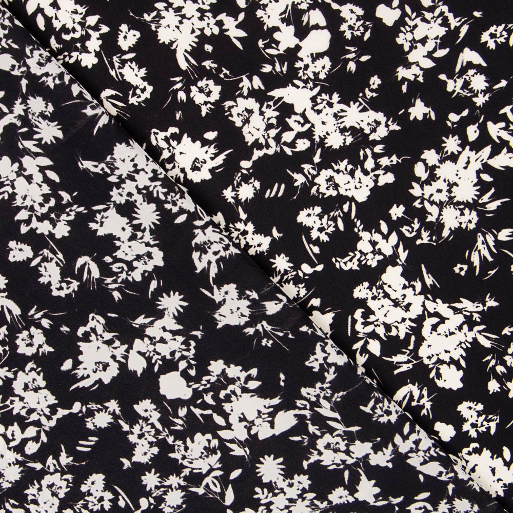 Tissu Satin Fin Kimono Noir - Ribes y Casals