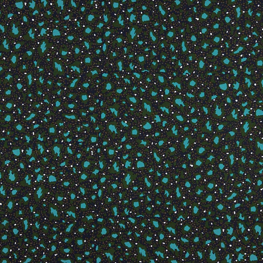 Retal Crep Poliéster Animal Print Verde Musgo 55x140 cm - Ribes y Casals