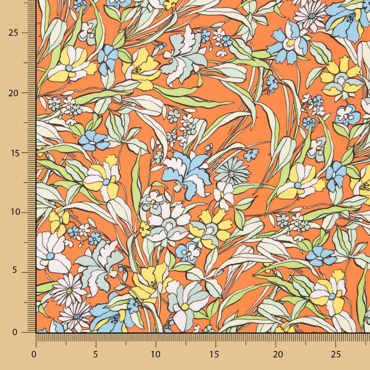 Satin Mate Floral Orange - Ribes y Casals