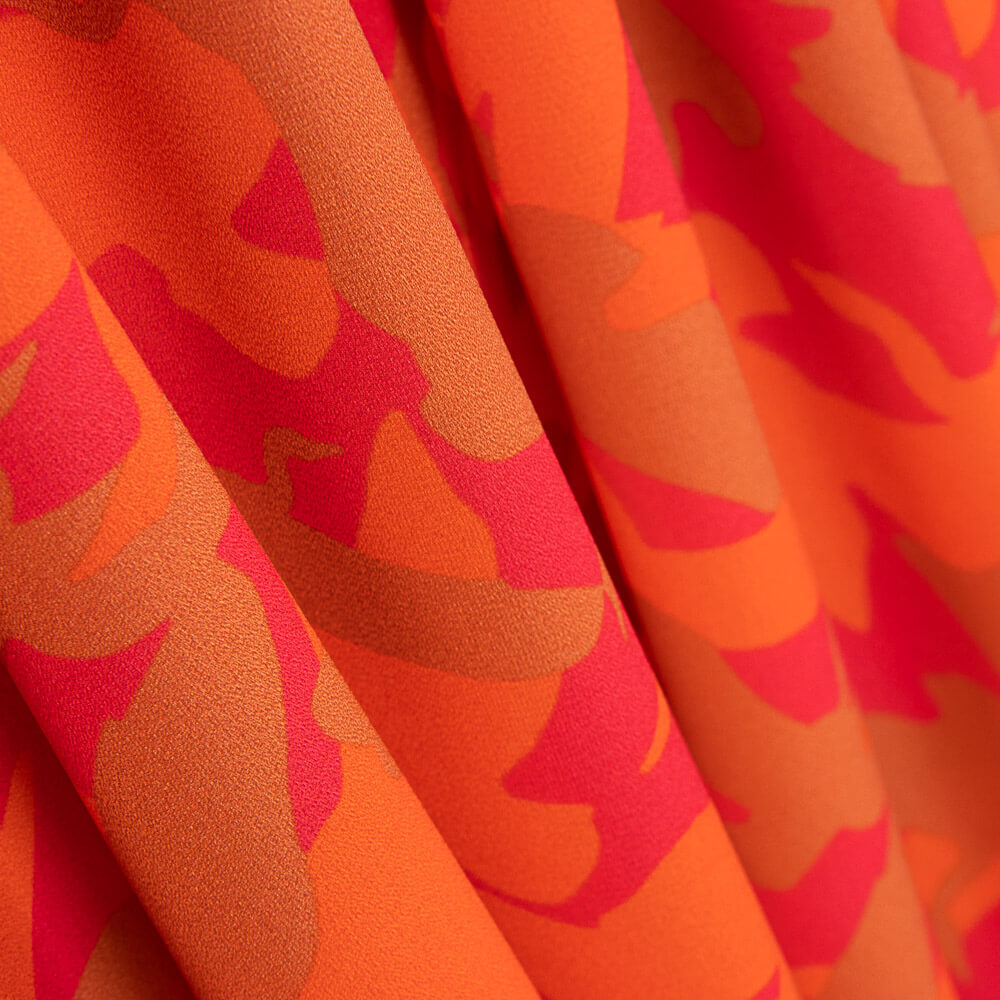 Georgette Polyester Orange Punch - Ribes y Casals