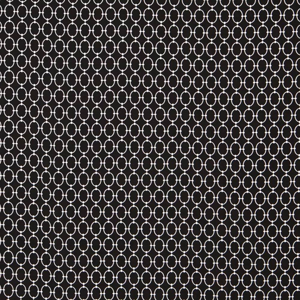 Popeline Viscose Chaînes Noir - Ribes y Casals