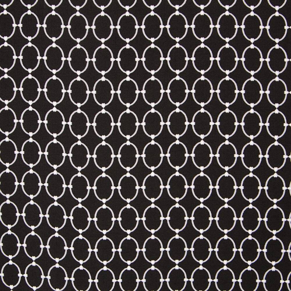 Popeline Viscose Chaînes Noir - Ribes y Casals