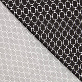 Popeline Viscose Chaînes Noir - Ribes y Casals