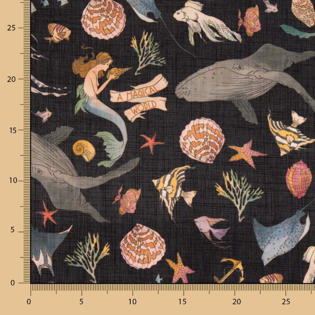 Tissu Rustique Polyester Sirène Marine - Ribes y Casals