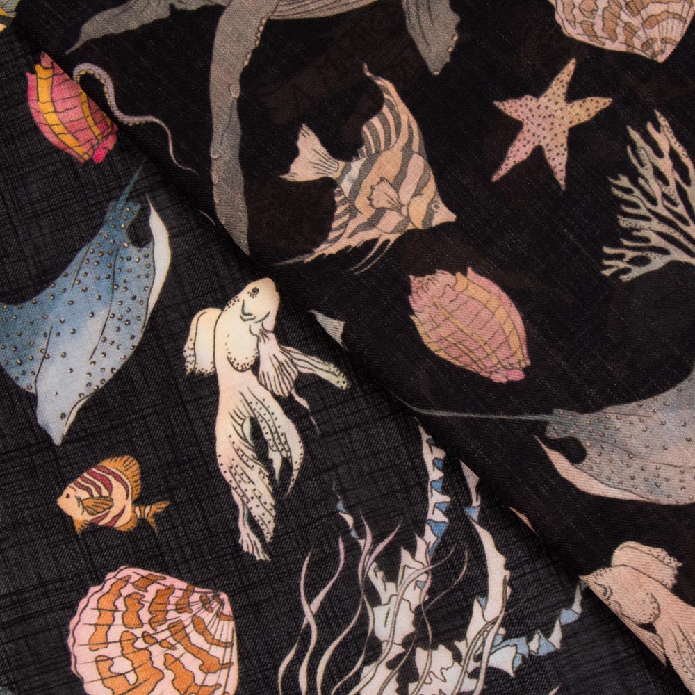 Tissu Rustique Polyester Sirène Marine - Ribes y Casals