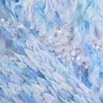 Tela Plumas Azul Lentejuela - Ribes y Casals