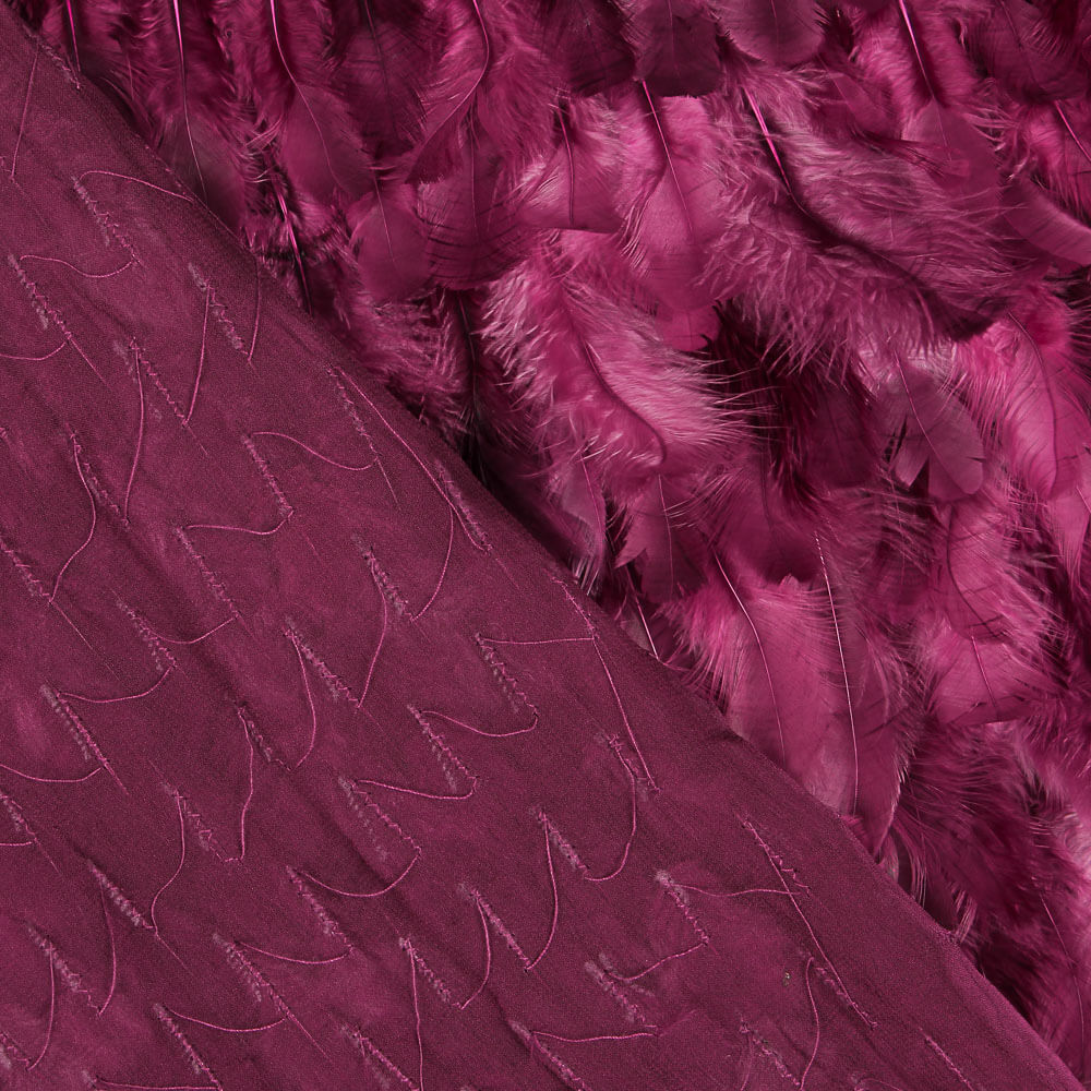 Tissu Plumes Fuchsia - Ribes y Casals
