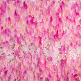 Tela Plumas Rosa Lentejuela - Ribes y Casals