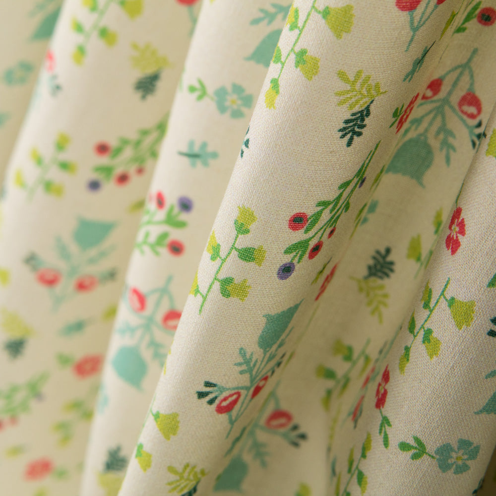 Coton Popeline Bouquets Vert - Ribes y Casals