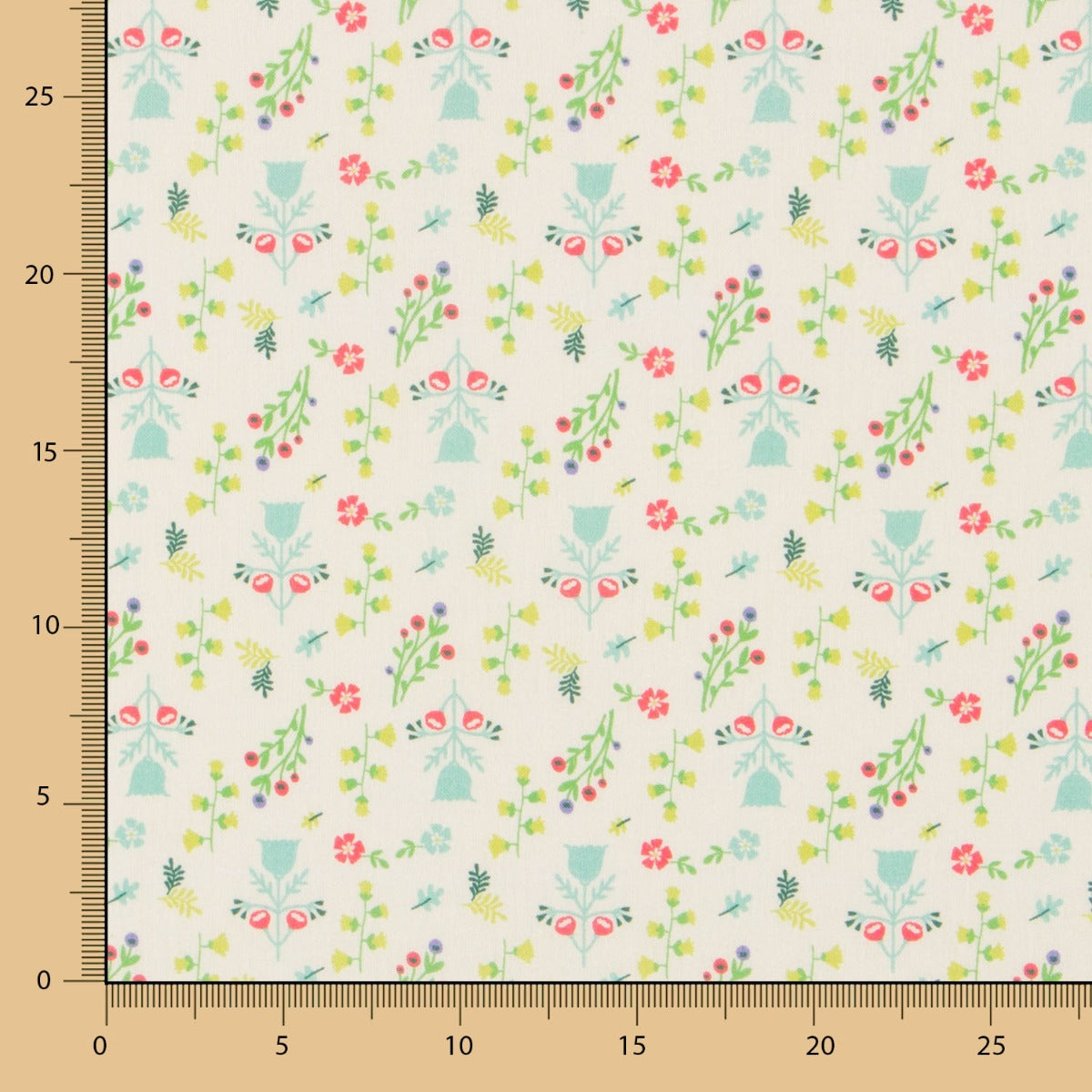 Coton Popeline Bouquets Vert - Ribes y Casals