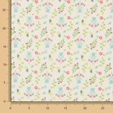 Coton Popeline Bouquets Vert - Ribes y Casals