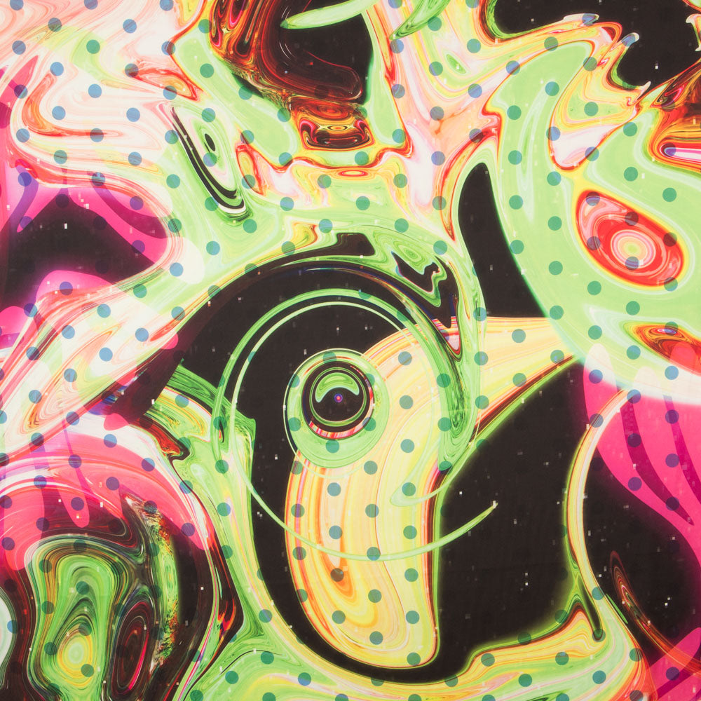 Satin Ondulant Pois Vert - Ribes y Casals