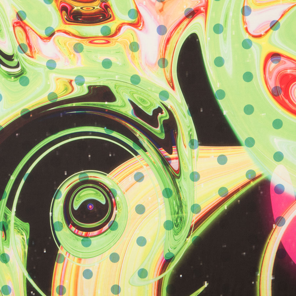 Satin Ondulant Pois Vert - Ribes y Casals