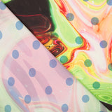 Satin Ondulant Pois Vert - Ribes y Casals