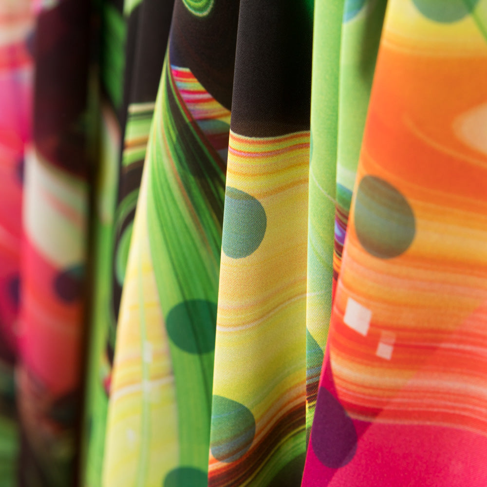 Satin Ondulant Pois Vert - Ribes y Casals