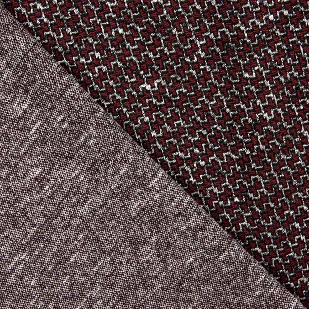 Tricot Jersey Mini Géométrique Grenat - Ribes y Casals