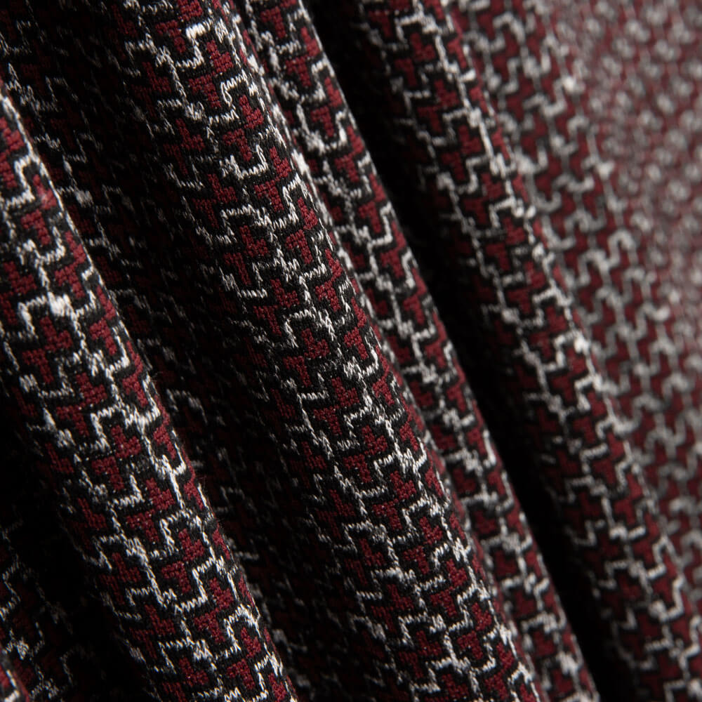 Tricot Jersey Mini Géométrique Grenat - Ribes y Casals