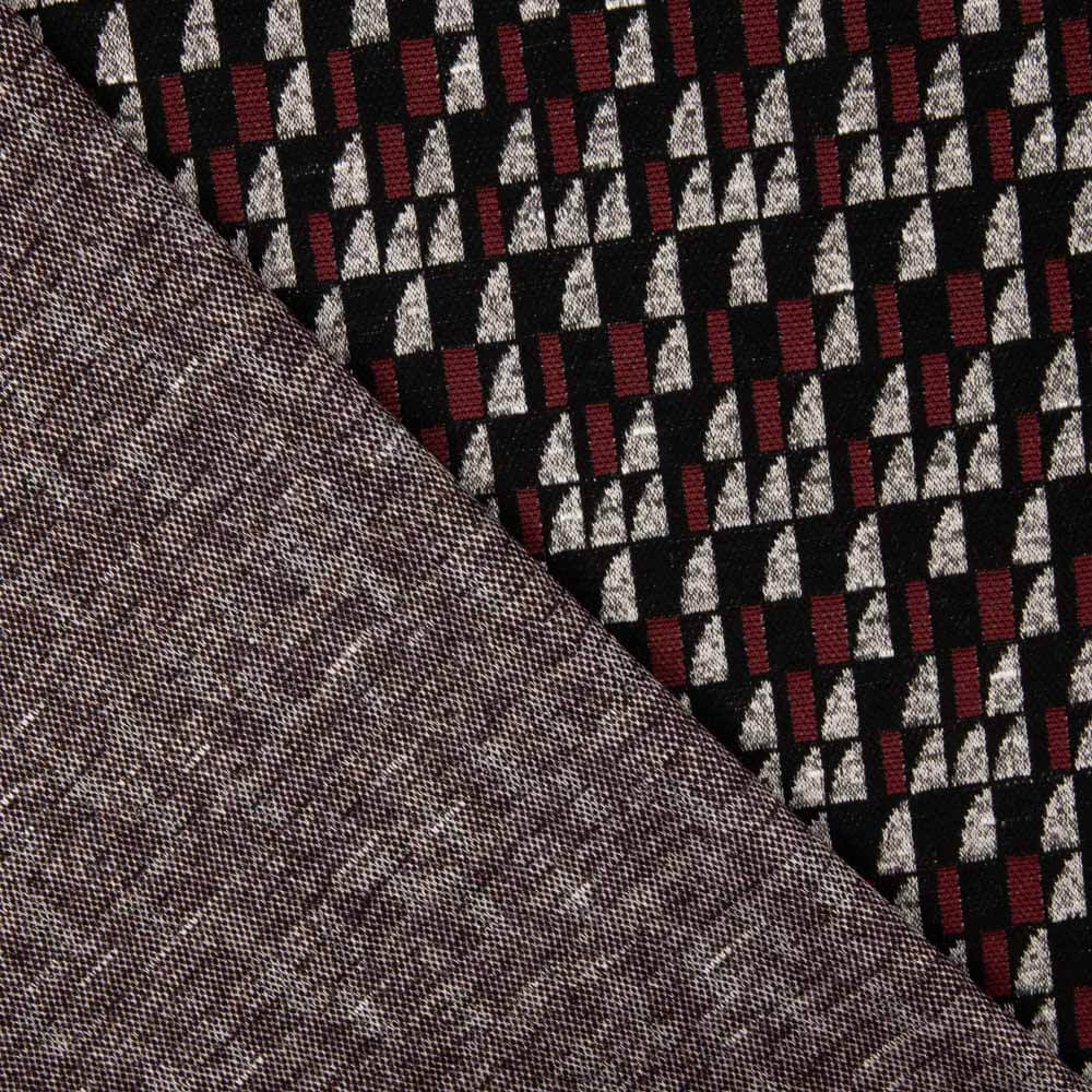 Tricot Jersey Géométrique Grenat - Ribes y Casals