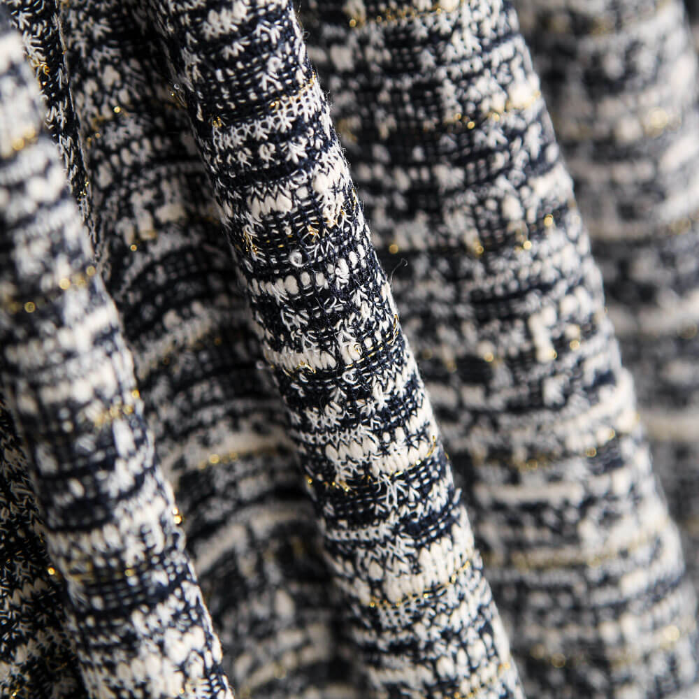 Tweed Lurex Rayures Marine - Ribes y Casals