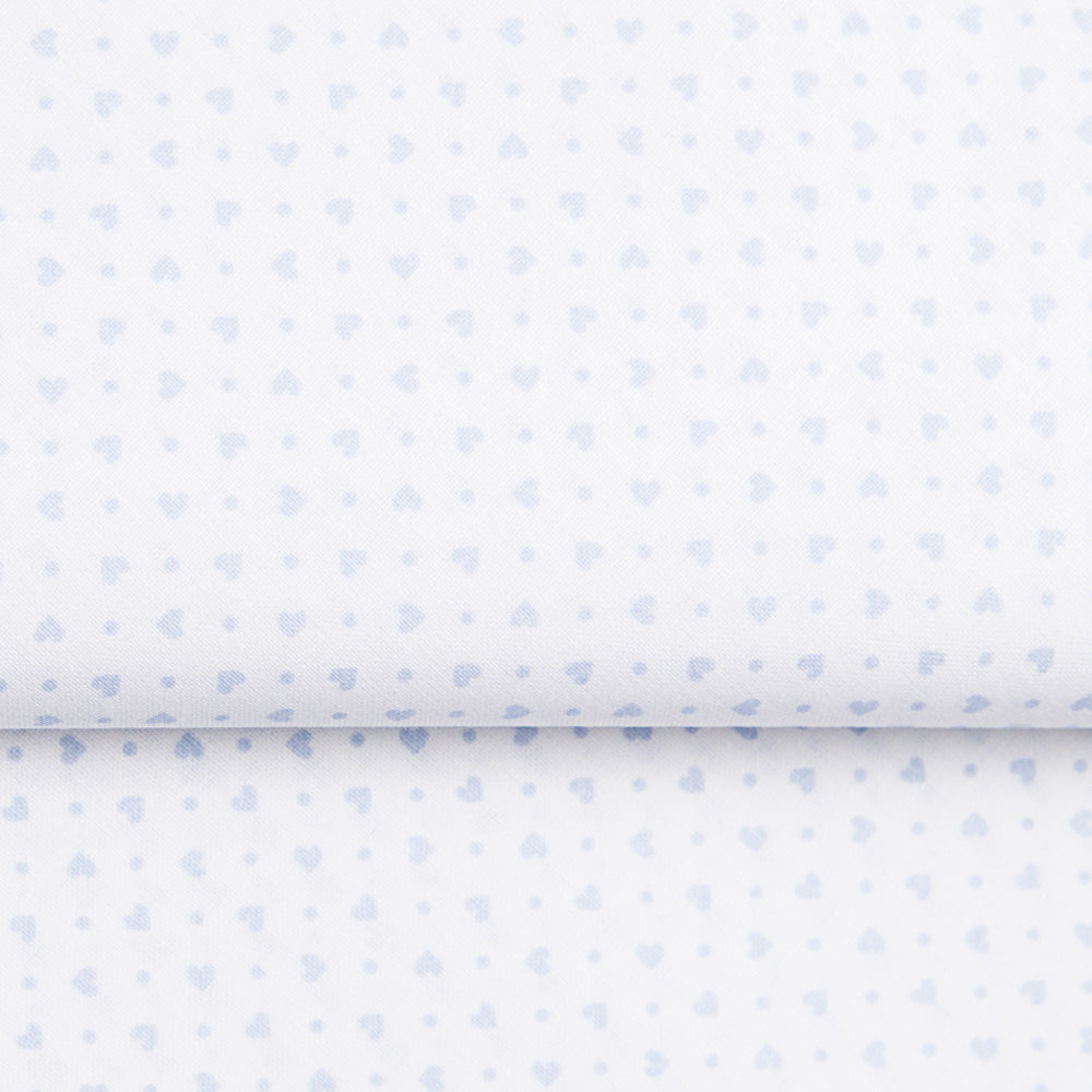 Tissu Drap Imprimé Coeurs Bleus - Ribes y Casals