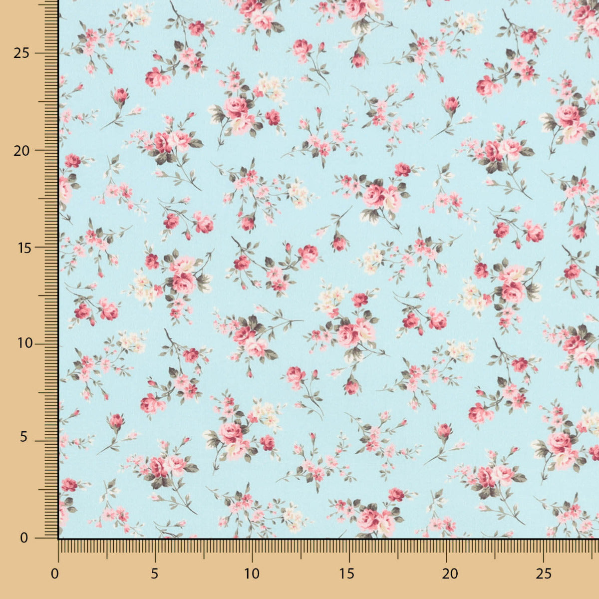 Popeline Draps Feuille Fleurs Eau Vert - Ribes y Casals