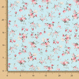 Popeline Draps Feuille Fleurs Eau Vert - Ribes y Casals