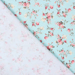 Popeline Draps Feuille Fleurs Eau Vert - Ribes y Casals