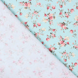 Popeline Draps Feuille Fleurs Eau Vert - Ribes y Casals