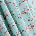 Popeline Draps Feuille Fleurs Eau Vert - Ribes y Casals