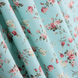 Popeline Draps Feuille Fleurs Eau Vert - Ribes y Casals