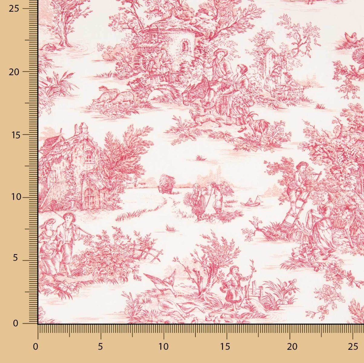 Tissu Drap Toile Jouye Rouge - Ribes y Casals