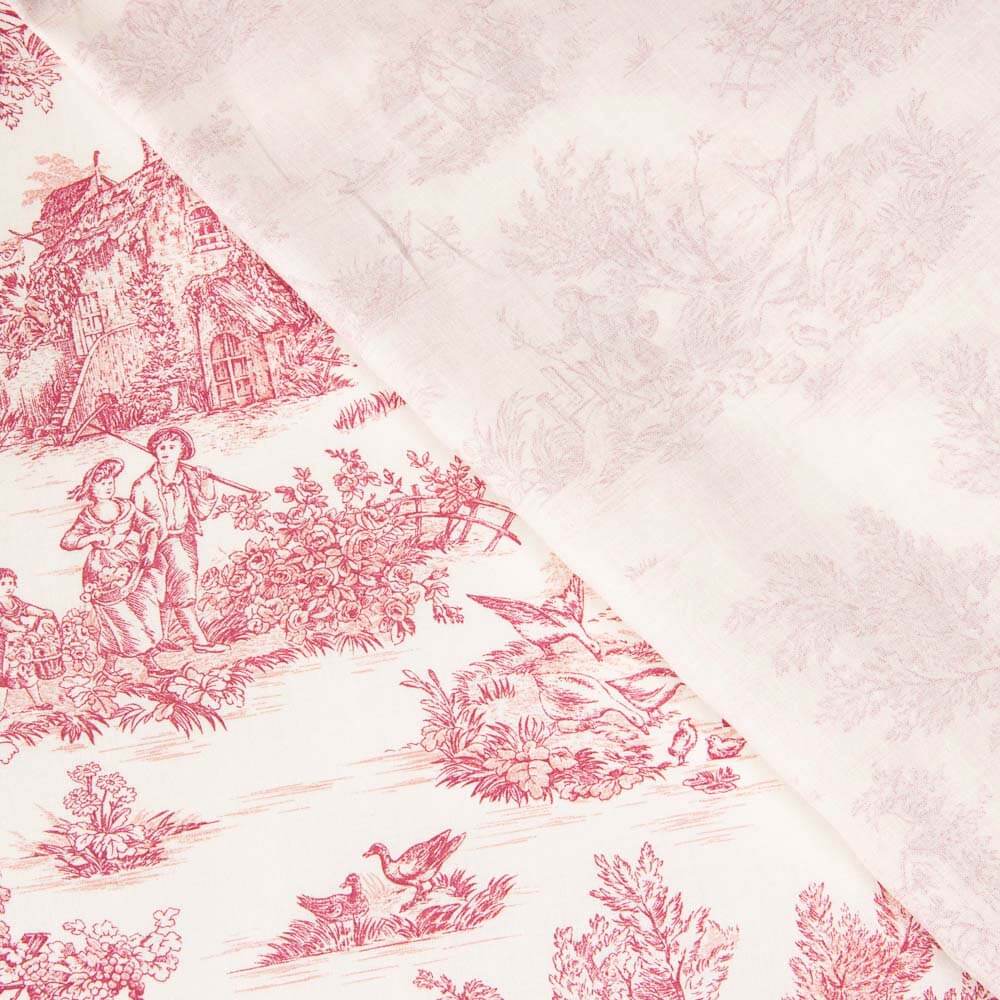 Tissu Drap Toile Jouye Rouge - Ribes y Casals