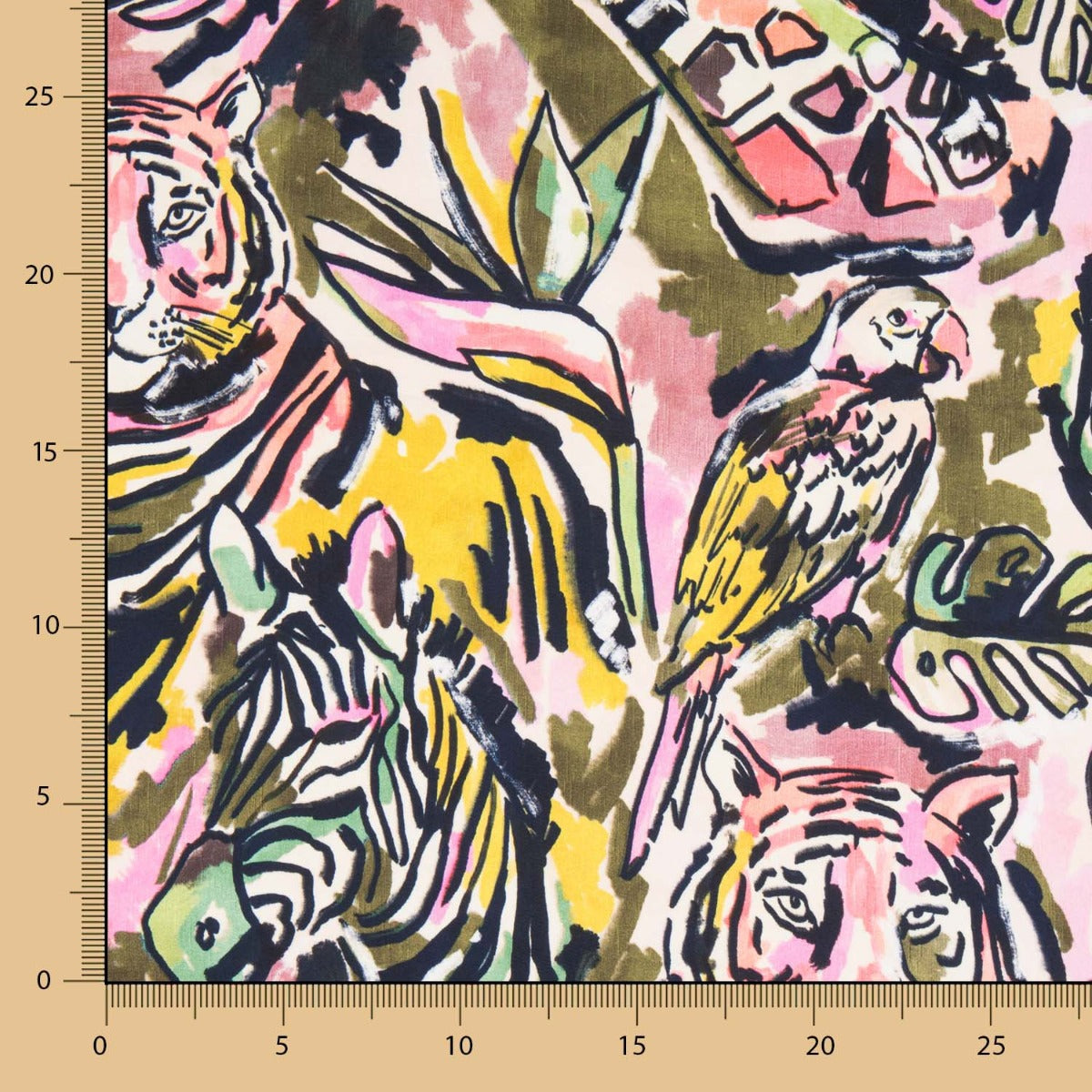 Satin Polyester Tigre Fuchsia - Ribes y Casals