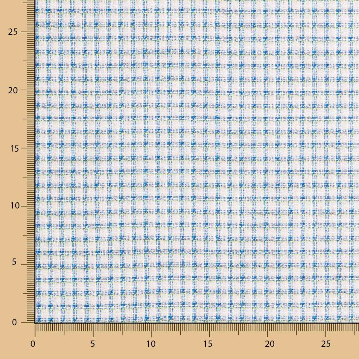 Tissu Tweed Carreaux Bleu Blanc - Ribes y Casals