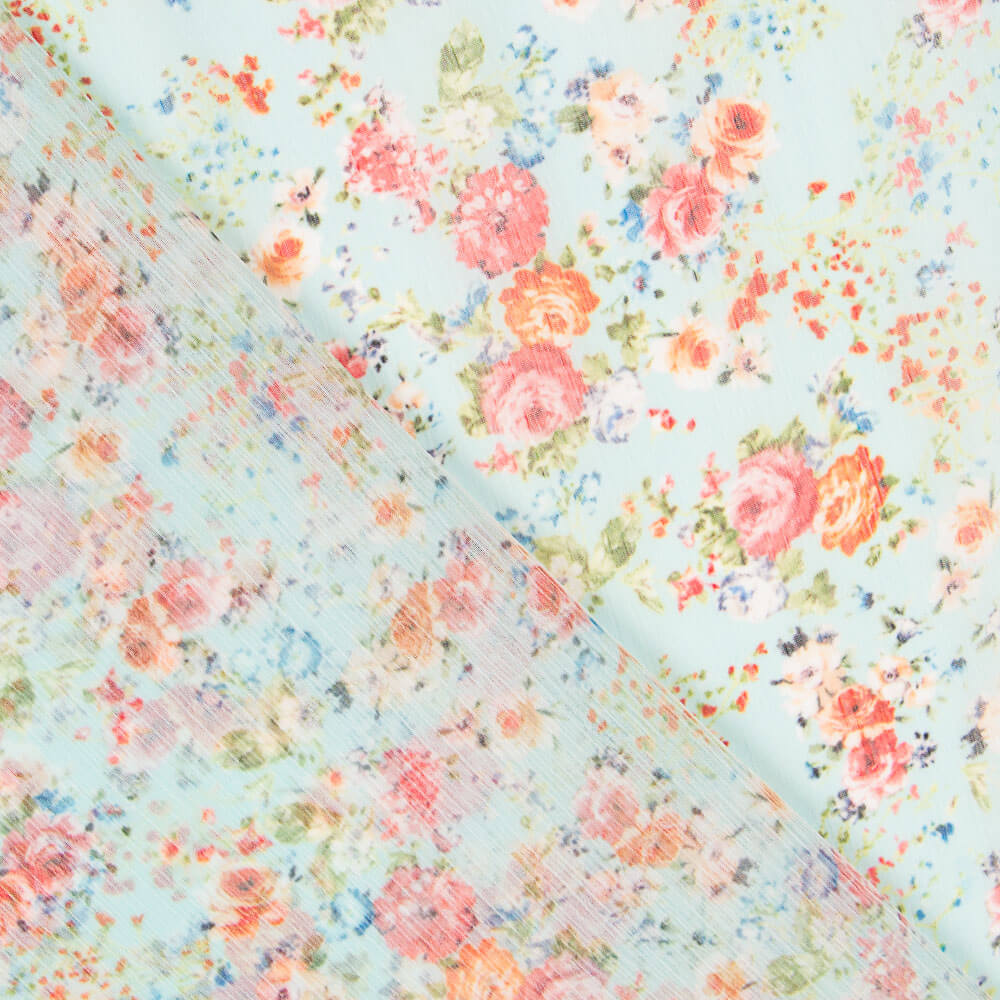 Gaze Polyester Mini Crétonne Bleu - Ribes y Casals