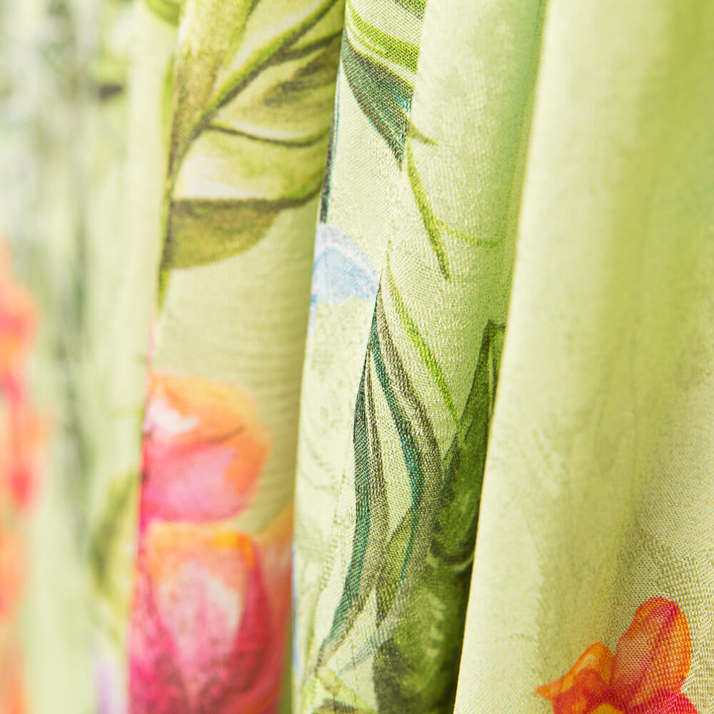 Jacquard Polyester Fleurs Pistache - Ribes y Casals