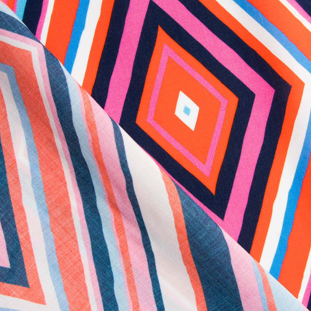 Tissu Viscose Zigzag Fuchsia - Ribes y Casals