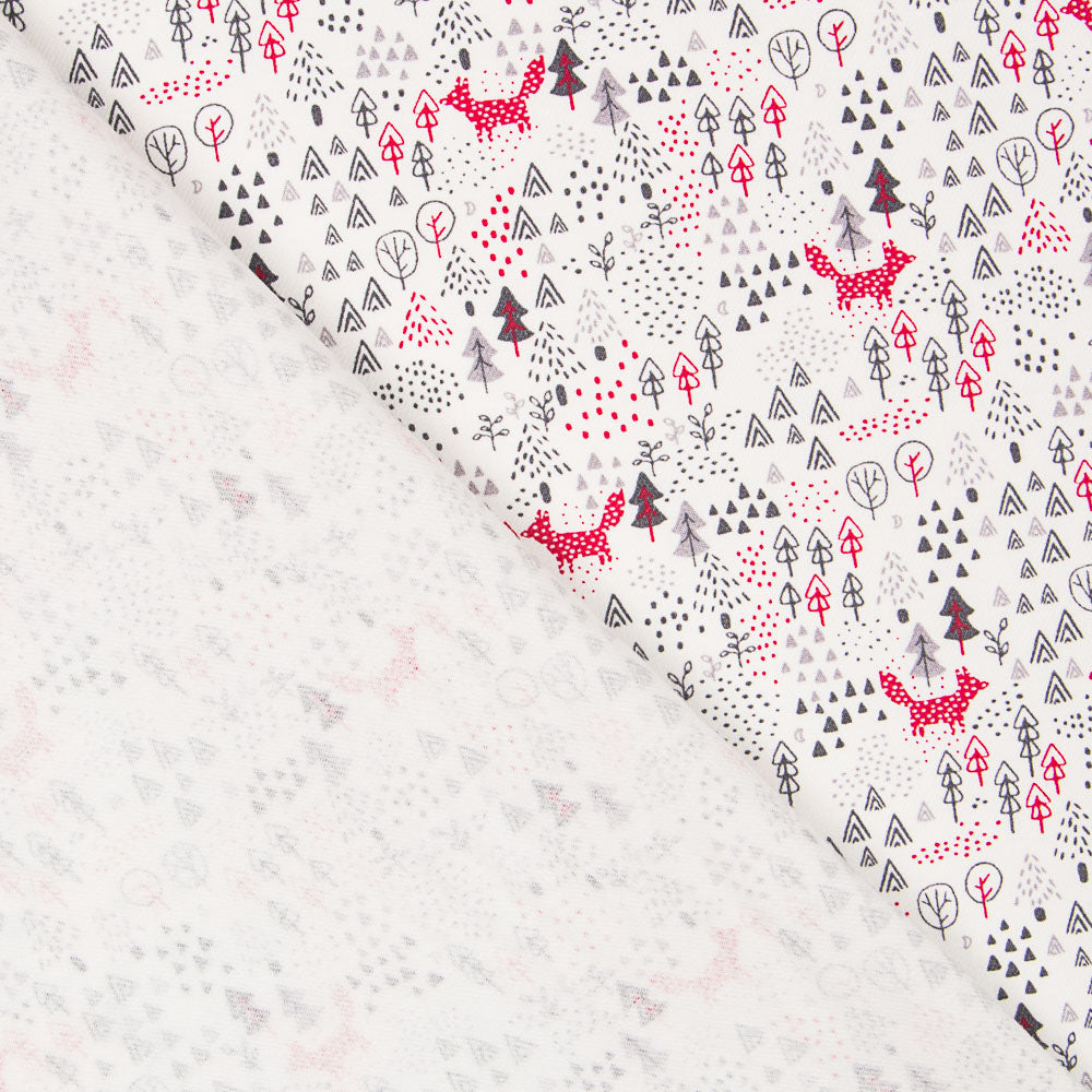 Viyela Imprimé Loups Rouge - Ribes y Casals